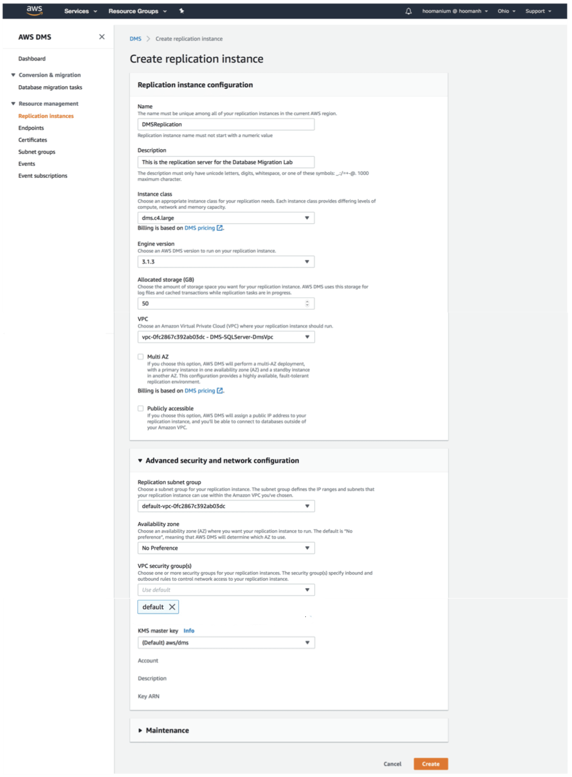 SQL Server to S3: Create DMS Replication Instance | Hevo Data